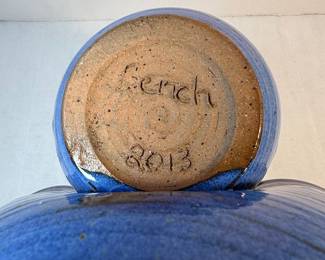 Handmade Ceramic Serving Bowl Set with Blue Glaze by Bench,  2013