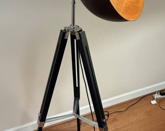 Black and Gold Spotlight Tripod Floor Lamp