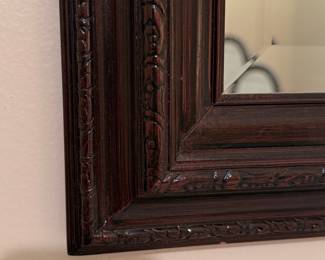 Ornate Dark Wood Framed Wall Mirror