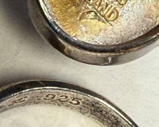 Set of Four Sterling Silver Rings with Semi-Precious Stones