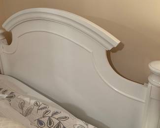 White Wooden Panel Full Size Bed Frame