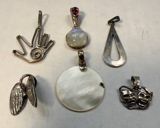 Assorted Sterling Silver Pendants Lot