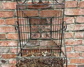 Ornate Wrought Iron Wall-Mounted Planter Basket