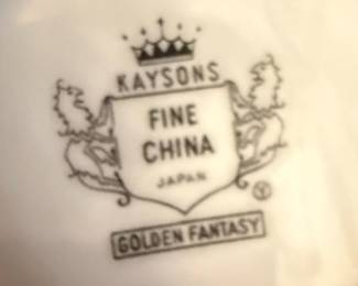 Kaysons Fine China "Golden Fantasy" Gravy Boat and Salt and Pepper Shakers Set