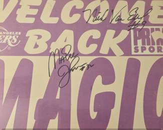 Magic Johnson Welcome Back Lakers Poster, signed