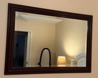 Ornate Dark Wood Framed Wall Mirror
