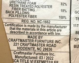 Craftmaster Furniture Sectional Sofa 