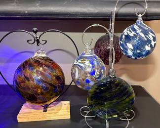Hand Blown Glass Ornaments Set