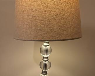 Stacked Crystal Ball Table Lamp with Drum Shade (set of 2)