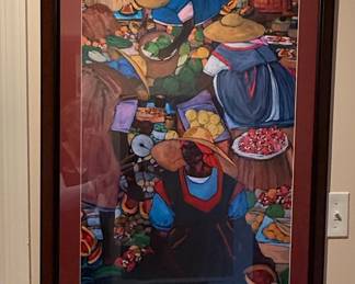 Haitian Market Scene Painting