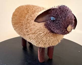 Vintage Brush Sheep Figurine