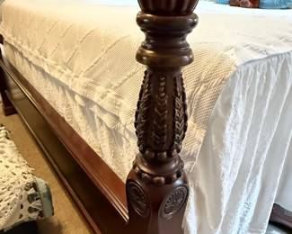 Wood King Bed w/Serta Base