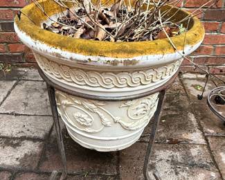 Planter with Wrought Iron Stand