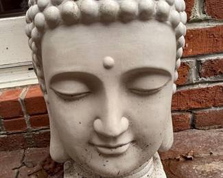 Stone Buddha Head Garden Statue