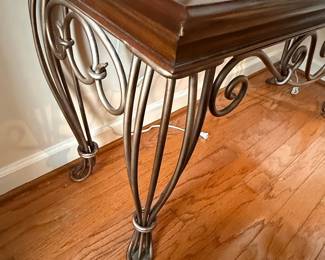 Wrought Iron Scroll Console Table
