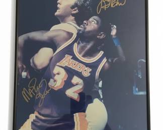Magic Johnson  Larry Bird Signed Print