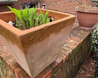 Terracotta Square Planter with Rustic Patina