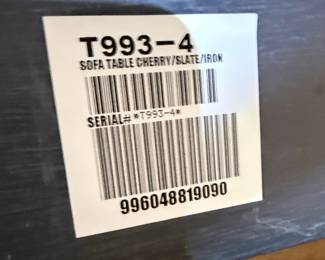 Cherry, Slate, and Iron Rustic Slate Tile Hall Console Sofa Table