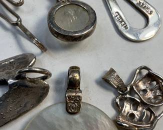 Assorted Sterling Silver Pendants Lot 