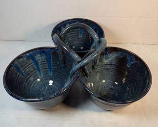 Handmade Ceramic Tri-Section Serving Bowl by Bench, 2011