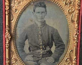 1/9 plate of armed Union wearing a nine-button frock coat