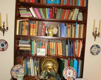 Bookcase and vintage books