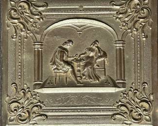 Chess players themoplastic case -  the image of the militia soldier is housed inside