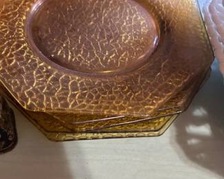 1970 period glass lunchen plates