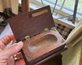 Antique hand carved ring box
