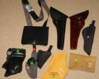 Reproduction leather holsters & misc