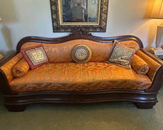 America Empire with Asian patterned silk upholstry