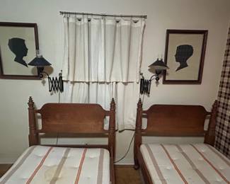Antique twin beds and vintage silhouettes 