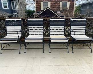 203 FourOutdoorMetalandVinylPatioChairs