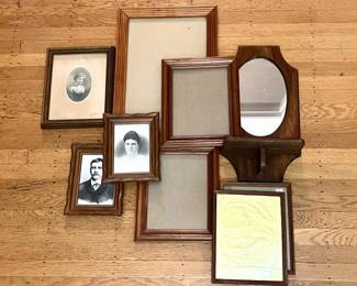177 WoodFramesandMirrorwithShelf