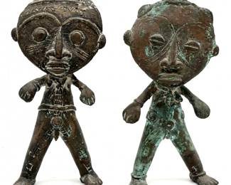 198 PairofAfricanAncestralBronzeStatues