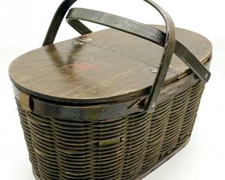 28 AuthenticVintageHawkeyeMetalLinedFridgePicnicBasket