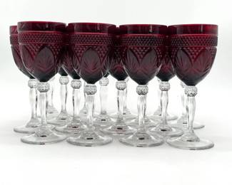 68 Setof16RubyRedWaterGobletsbyCristalDArques