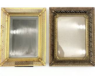 137 TwoAntiqueOrnateBrassFrames