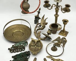 49 CollectionofVintageandAntiqueBrassDecor