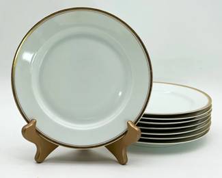181 Setof8AntiqueSelbBavariaGoldBandedSaladPlates