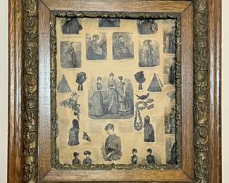 127 AntiqueVictorianWoodFramewithGoldAccent