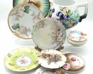 117 FloralHandPaintedCeramicsLot