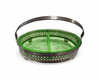 Uranium glass snack dish