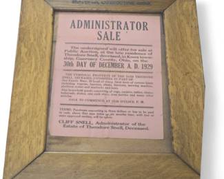 Auction framed photo