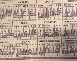 N.T. Swezey's Son & Co. Perfect Flour 1901 Advertising Calendar Print