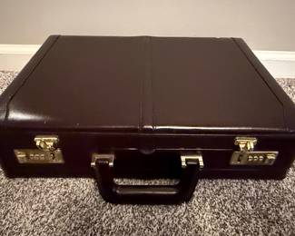 Vintage Leather Briefcase with Combination Locks