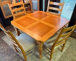 Cherry Wood Dining Table with Lane Chairs Set