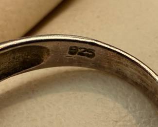 Sterling Silver Marcasite Scroll Ornamental Band Design Ring