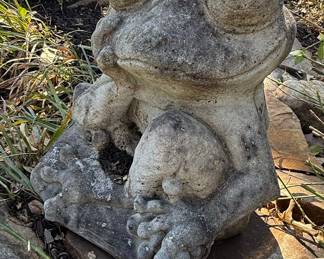 Vintage Concrete Garden Frog Statue