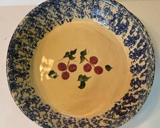 Alpine Pottery Roseville Ohio Cherry Pattern Pie Plate